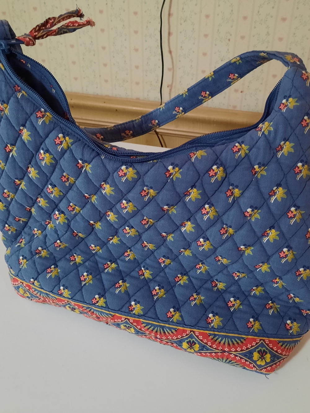 Vera Bradley Quilted Blue Floral Shoulder Bag - Women's Handbag